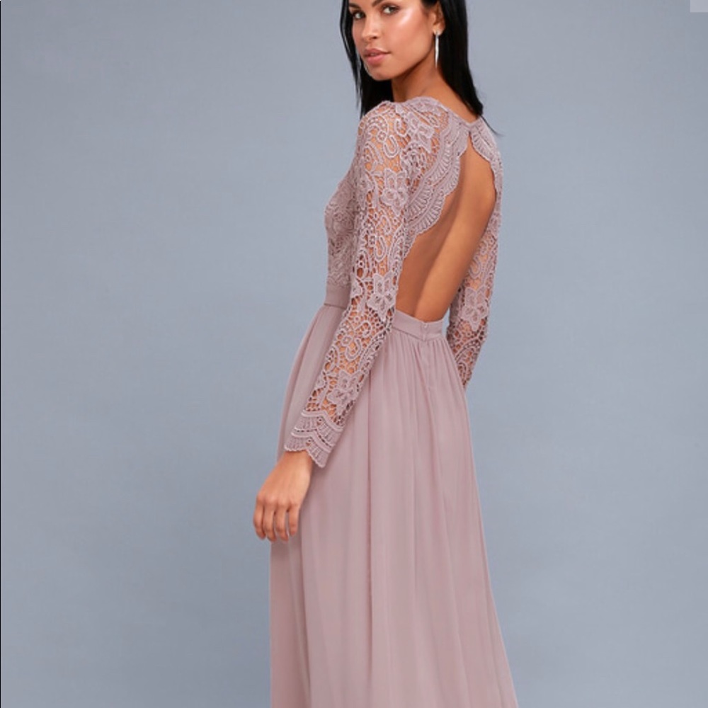AWAKEN MY LOVE DUSTY LAVENDER LONG SLEEVE Dress